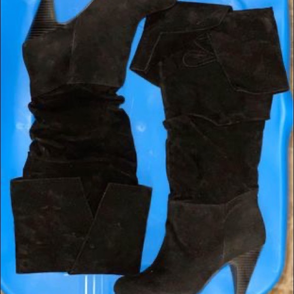 Black heeled boots mid calf length size 7 Apt. 9 - Picture 1 of 4